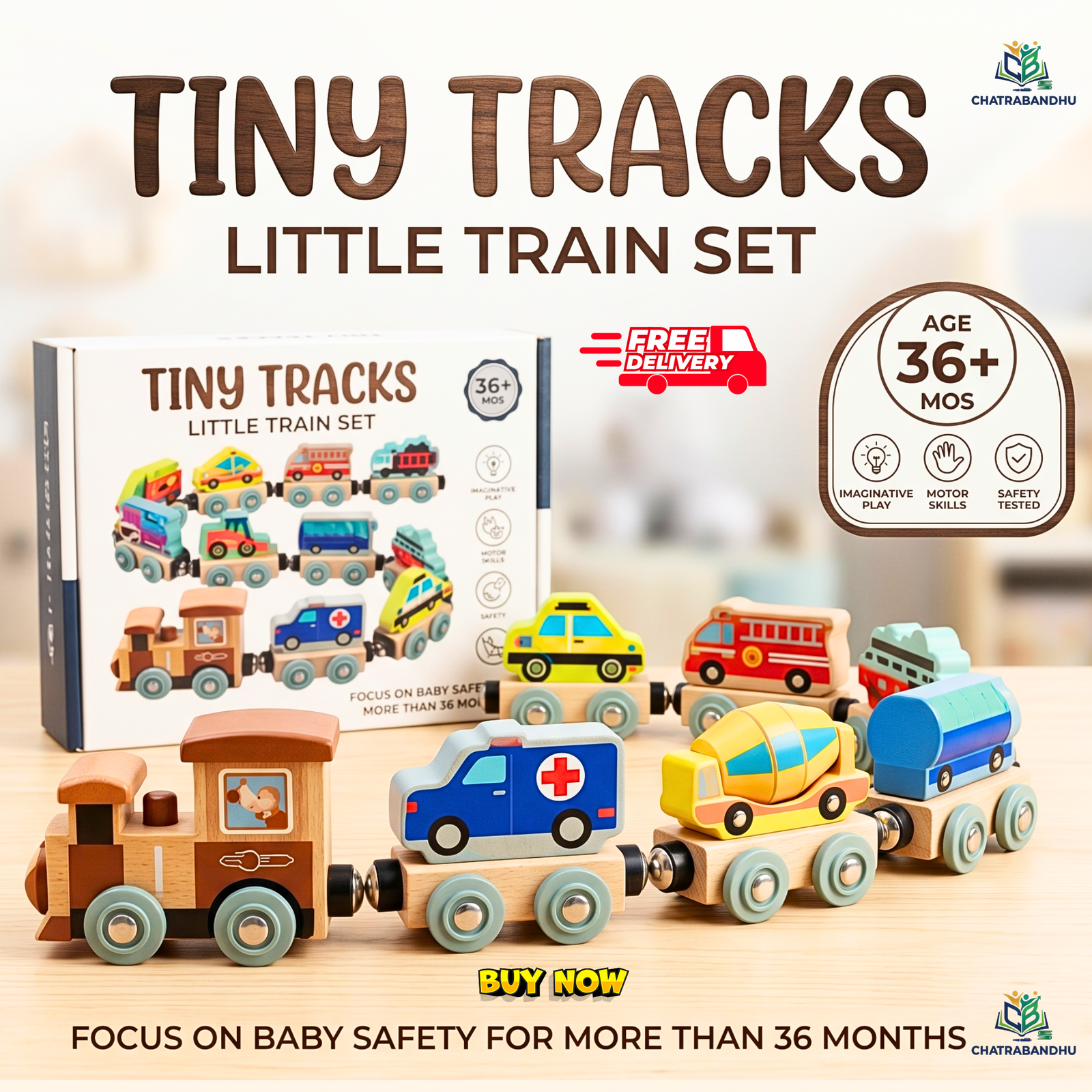 Little Train Magnetic Wooden Train Set 10-11 Pcs Montessori Toy  Kids Early Educational Wooden Train Ambulance Police Car Toy   Transportation Theme Magnetic Toy Hand Eye Coordination  Toddler Wooden Train Set Fine Motor Skills Object Recognit