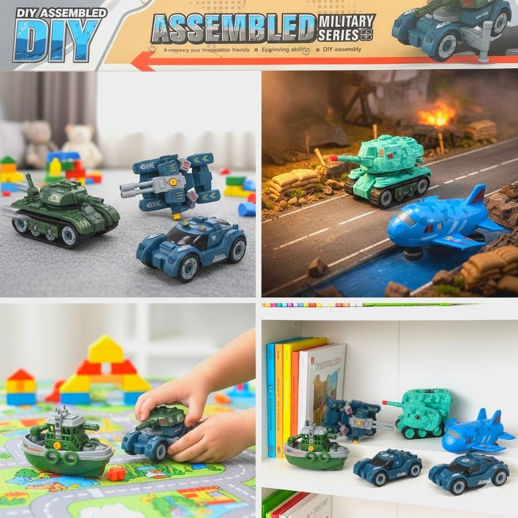 Kids Take Apart Military Vehicles Tank Plane Ship Cannon Set  Educational DIY Building Toys for Boys and Girls STEM Construction